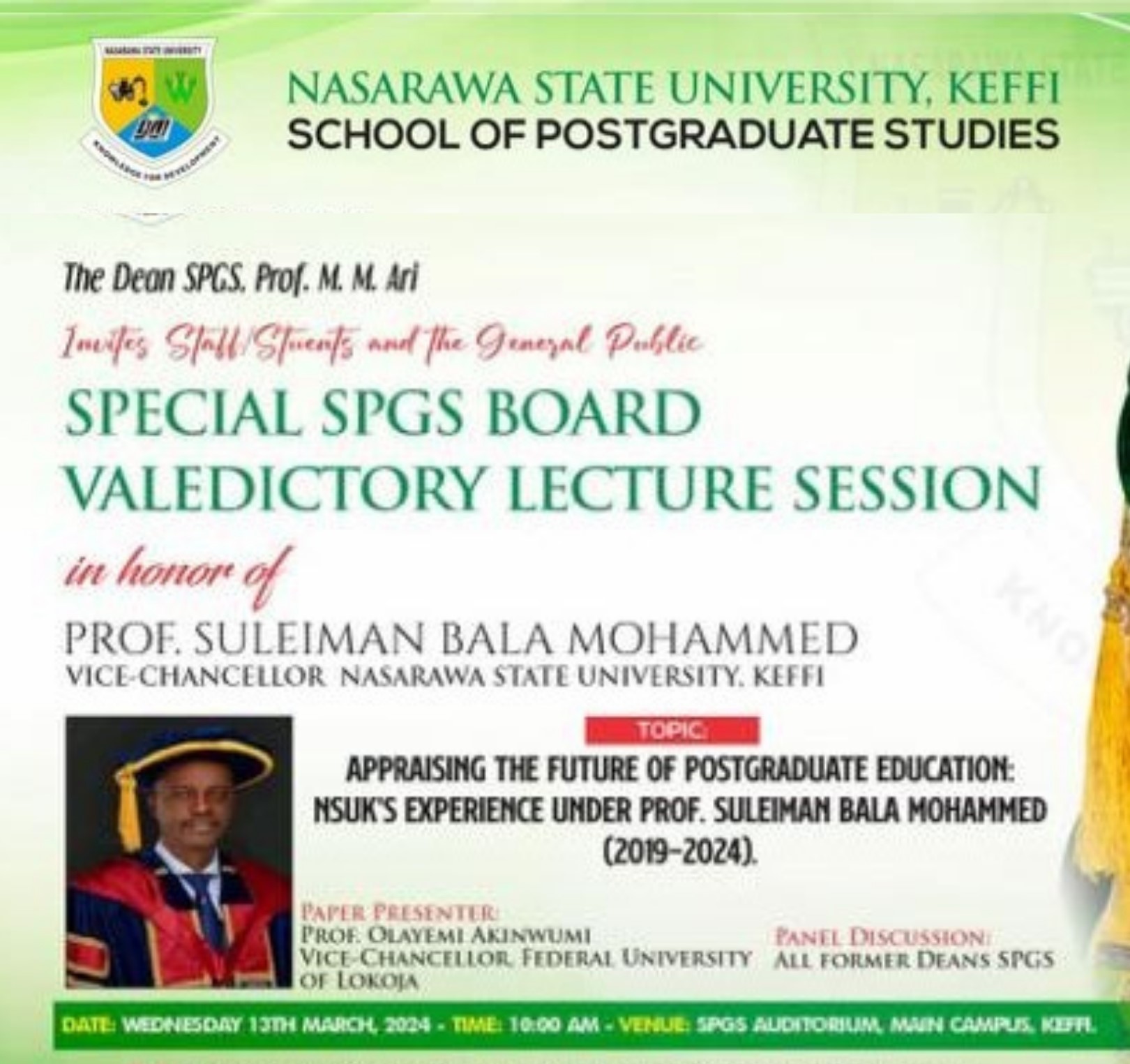 You are currently viewing SPECIAL SPGS BOARD VALEDICTORY LECTURE SESSION