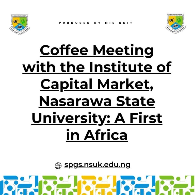 Coffee Meeting with the Institute of Capital Market, Nasarawa State University: A First in Africa