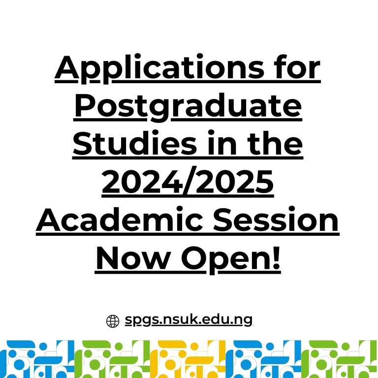 Sales of Postgraduate Forms for the 2024/2025 Academic Session Now Open