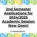 2nd Semester Applications for 2024/2025 Academic Session Now Opened