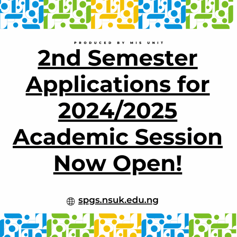 Read more about the article 2nd Semester Applications for 2024/2025 Academic Session Now Opened