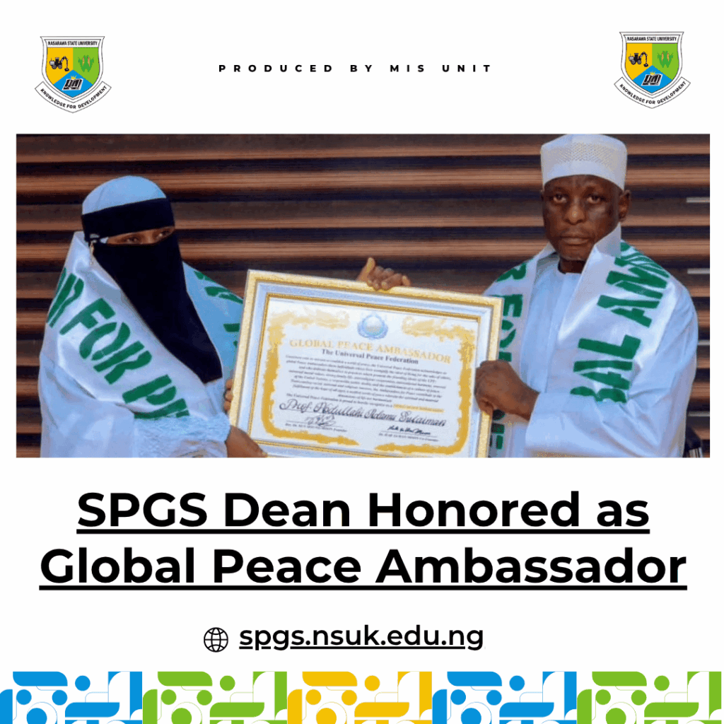 SPGS Dean Honored as Global Peace Ambassador