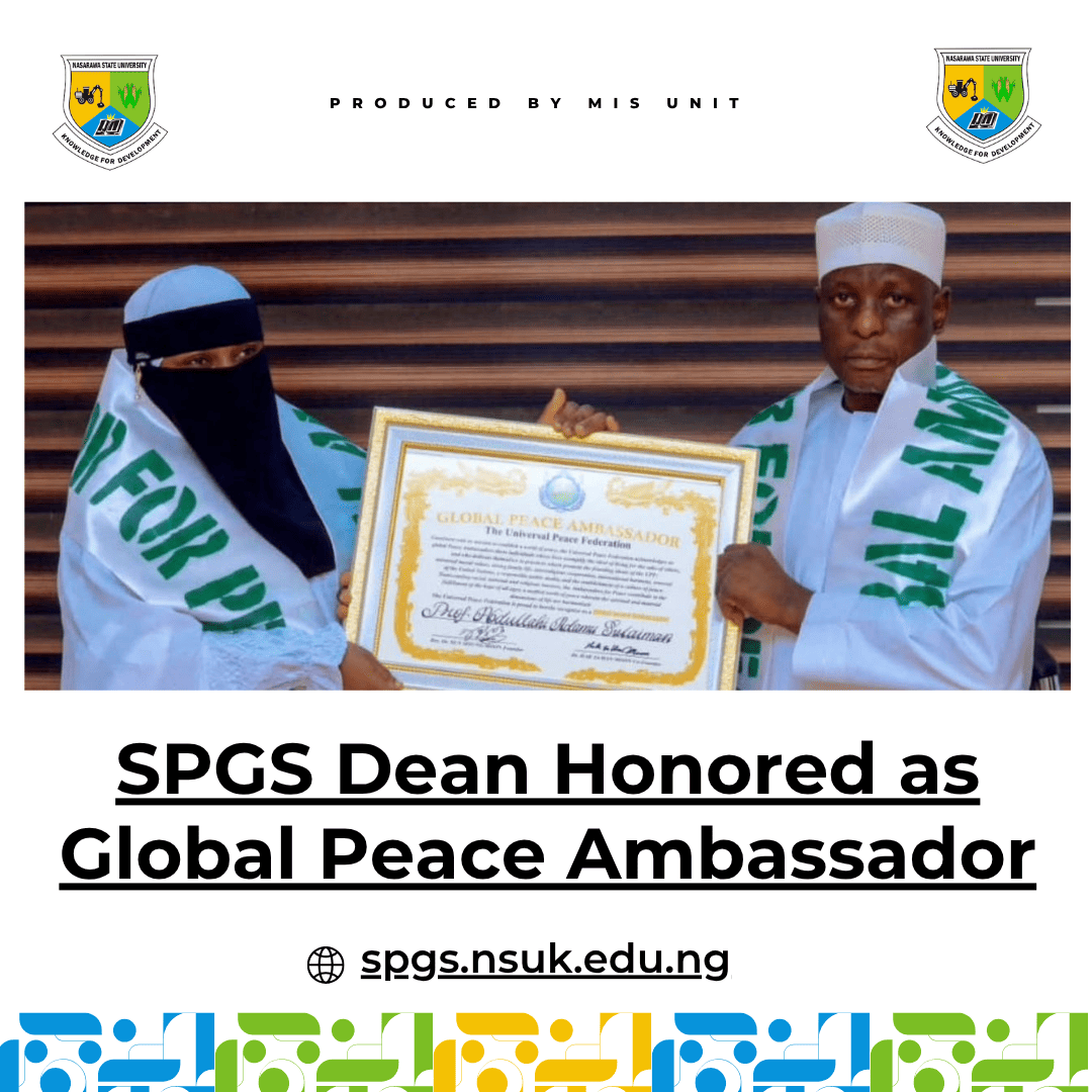 You are currently viewing SPGS Dean Honored as Global Peace Ambassador
