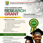 Call for Proposal for the Vice Chancellor Research Grant for 2025/2026 Academic Session!