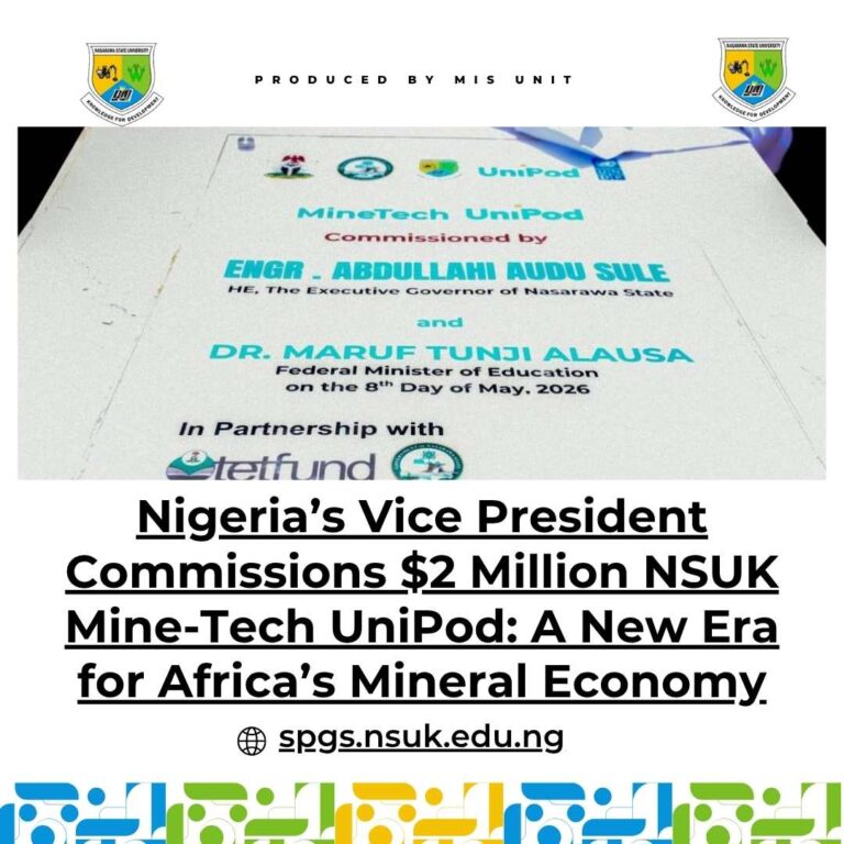 Read more about the article Nigeria’s Vice President Commissions $2 Million NSUK Mine-Tech UniPod: A New Era for Africa’s Mineral Economy